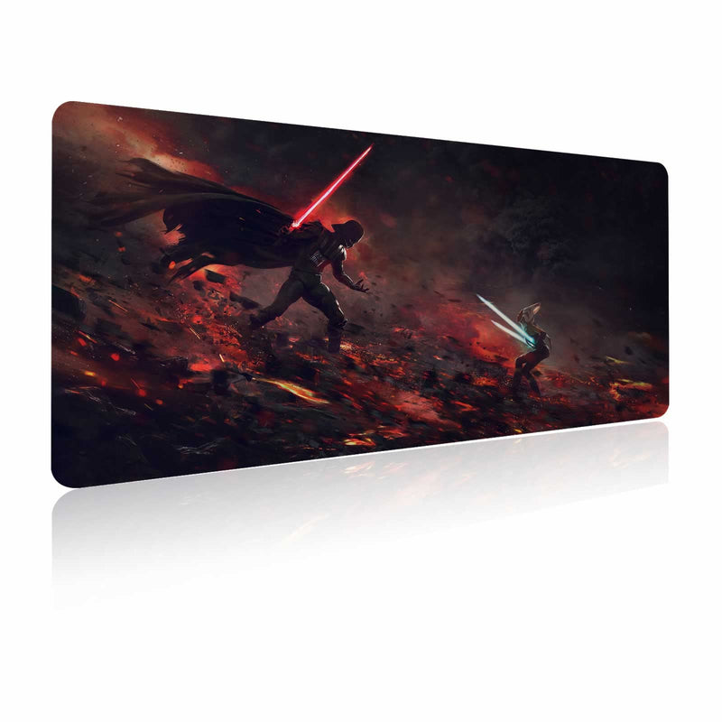 XXL Mouse Pad Ahsoka-Tano Vs Vader,Extra Large Gaming Mousepad Laptop Desk Mat,Non-Slip Rubber Base,Stitched Edges,Smooth Fabric,Computer Keyboard & Mice Combo Pads for Office Game 31.5x15.7 80x40 Ahsoka Tano Vs Vader