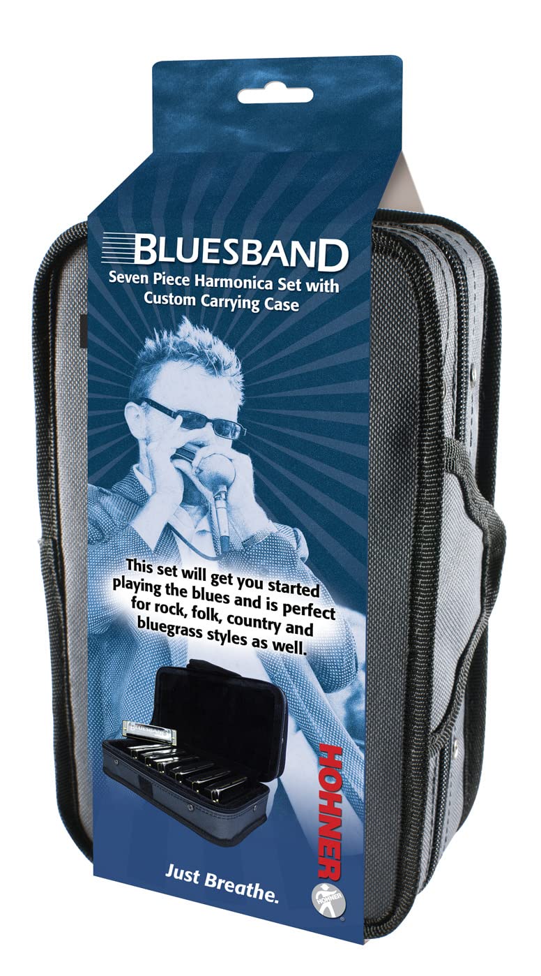 [AUSTRALIA] - Hohner Accordions HOHNER Bluesband 7 Pack, Key of G, A, B Flat, C, D, E, and F with Case (1501/7) 