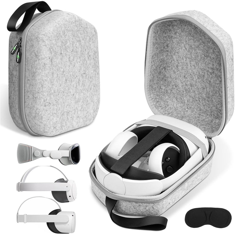 Hard Carrying Case Compatible with Meta Oculus Quest 2/Quest 3/Vision Pro Original/Elite Version VR Gaming Headset and Touch Controllers Accessories, Suitable for Travel and Home Storage Medium