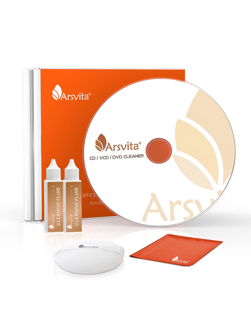 [AUSTRALIA] - Arsvita Laser Lens Cleaner Disc Cleaning Set for CD/VCD/DVD Player, Safe and Effective, ARCD-04 