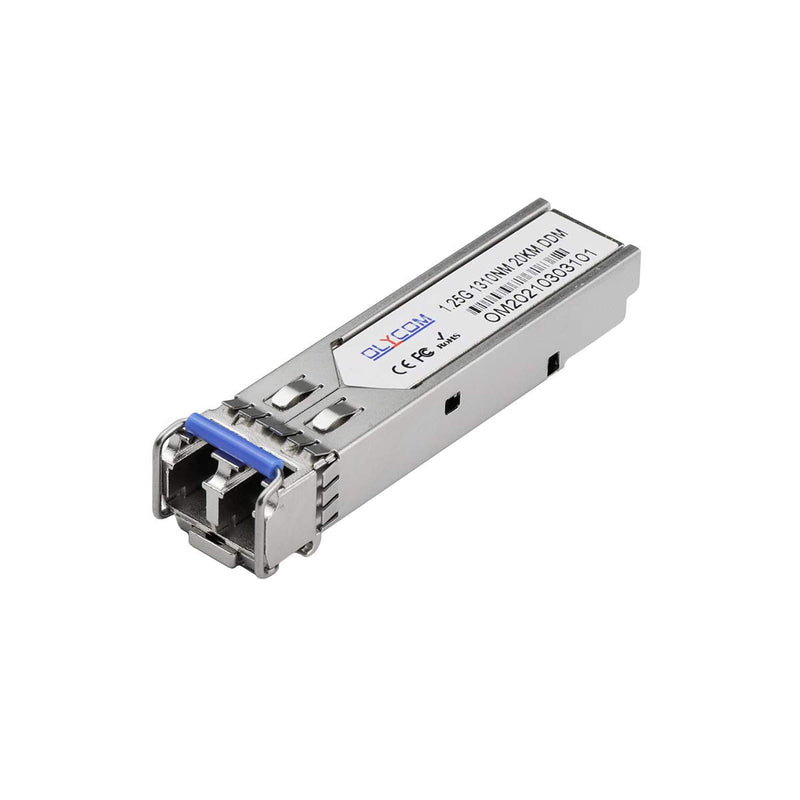 1000Base-LX 1.25G SFP Transceiver with 1310nm Dual LC Connector 20KM Single Mode DDM for Cisco Meraki Ubiquiti Mikrotik D-Link Supermicro Netgear