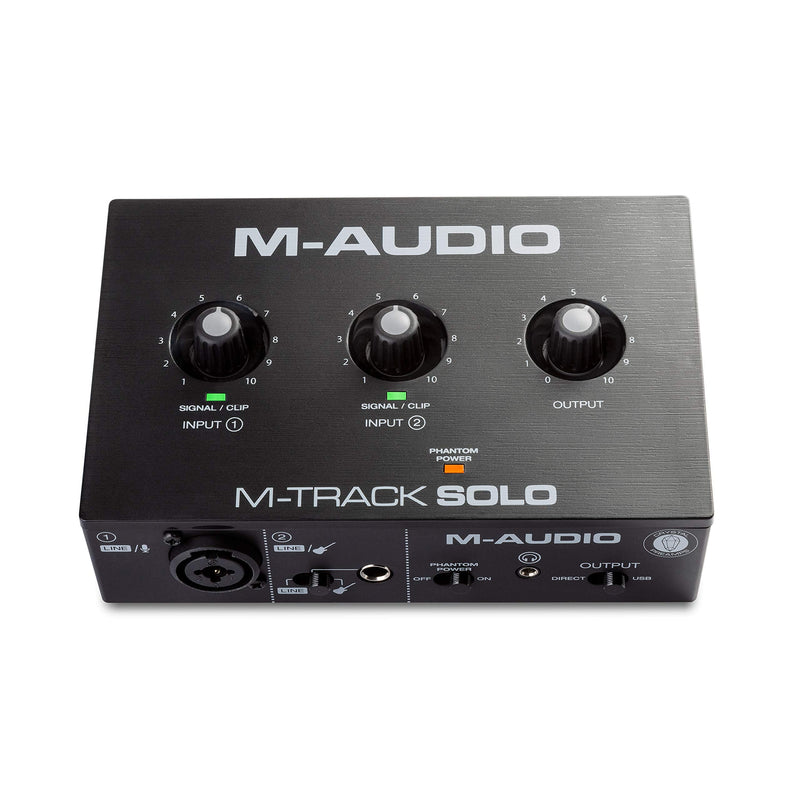 M-Audio M-Track Solo – USB Audio Interface for Recording, Streaming and Podcasting with XLR, Line and DI Inputs, Plus a Software Suite Included with 1 Mic Input Interface only