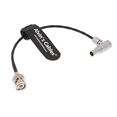 Alvin's Cables Red Komodo Timecode Cable BNC Male to EXT 9 Pin Male Right Angle Time Code Cable for Sound Devices ZAXCOM Right angle 9 Pin