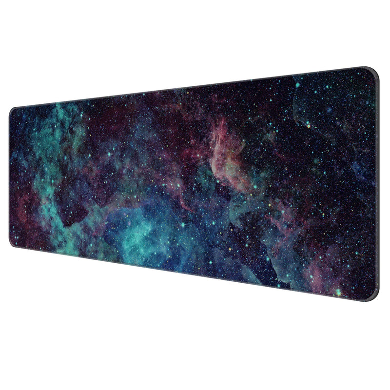 Dynippy Thin Extended Gaming Mouse Pad （31.5*11.8*0.08 inch） with Stitched Edges Large Mousepad Long XXL Keyboard and Mouse pad Desk Mat for Gaming Office & Home - Galaxy Space (Galaxy Space)