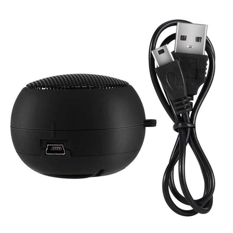 Portable Mini Speaker with 3.5mm Aux Jack Plug in Loud Basse Speaker for Smart Phone, Retractable Mobile Line-in Speaker for iPad Laptop Computer(Black) Black