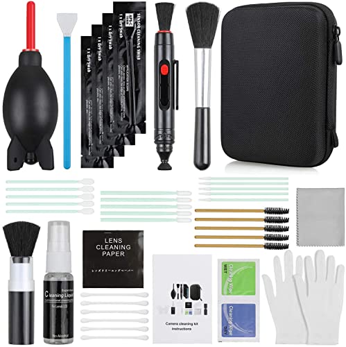 17-in-1 Camera Cleaning Kit for DSLR Cameras (Canon, Nikon,Sony), with Air Blower/Cleaning Pen/Detergent/Cleaning Cloth/Lens Brush/Carry Case 17-in-1