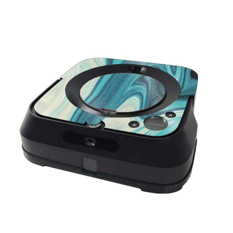 MightySkins Glossy Glitter Skin Compatible With iRobot Braava Jet m6 Minimal Coverage - Aqua Swirl | Protective High-Gloss Glitter Finish | Easy to Apply and Change Styles | Made in The USA