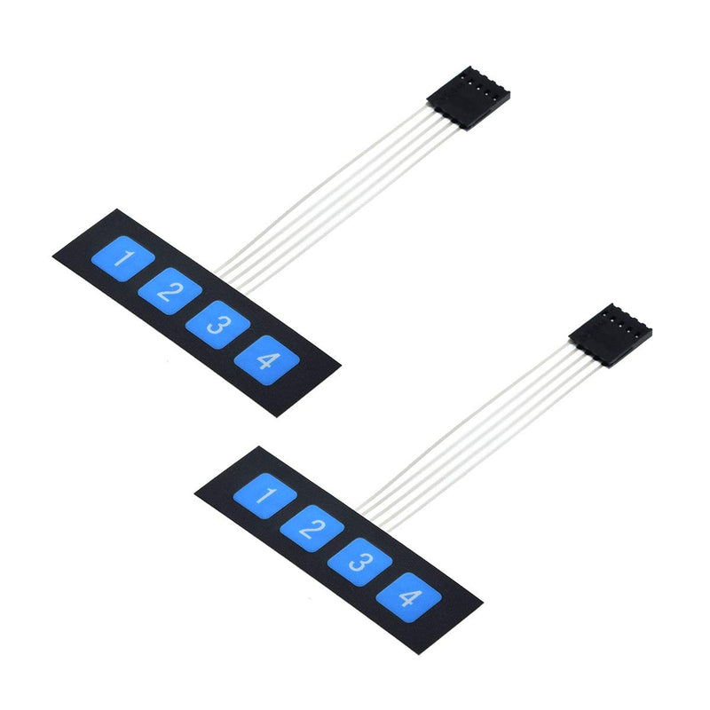 2PCS 1x4 Matrix Array 4 Key Membrane Switch Keypad Keyboard 4 Keys