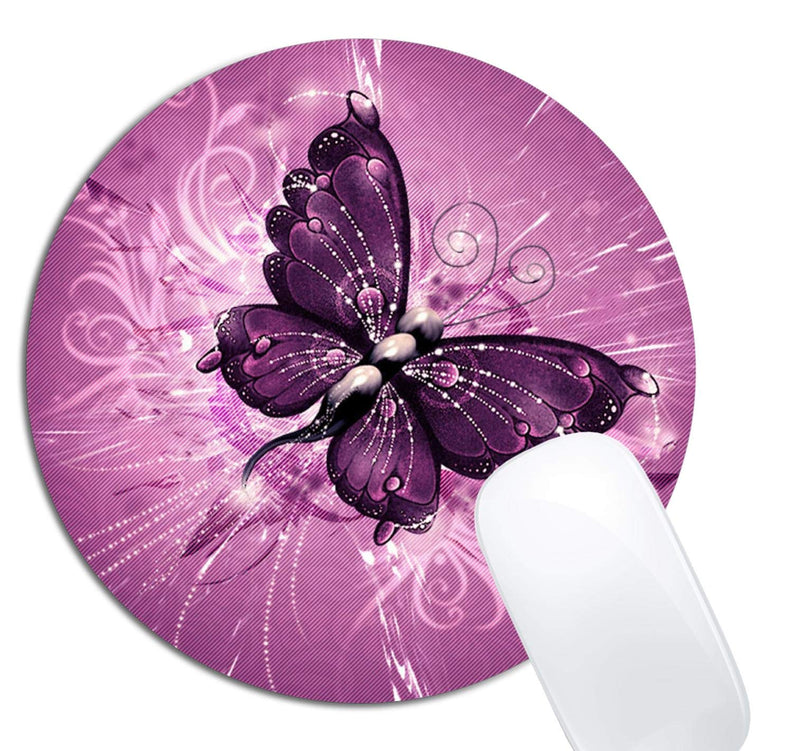 Butterfly Mouse Pad Round Non-Slip Rubber Mousepad Laptop Office Computer Decor Cute Desk Accessories Customized Design Mouse Pad Butterfly