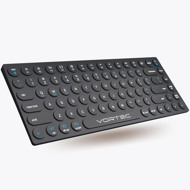 Bluetooth Keyboard for iPad, iPhone, Android, Apple, Windows – Streamlined, Compact Multi Device Keyboard – Ergonomic Bluetooth Wireless Keyboard for Mac, PC – Computer Keyboard Bluetooth by Vortec