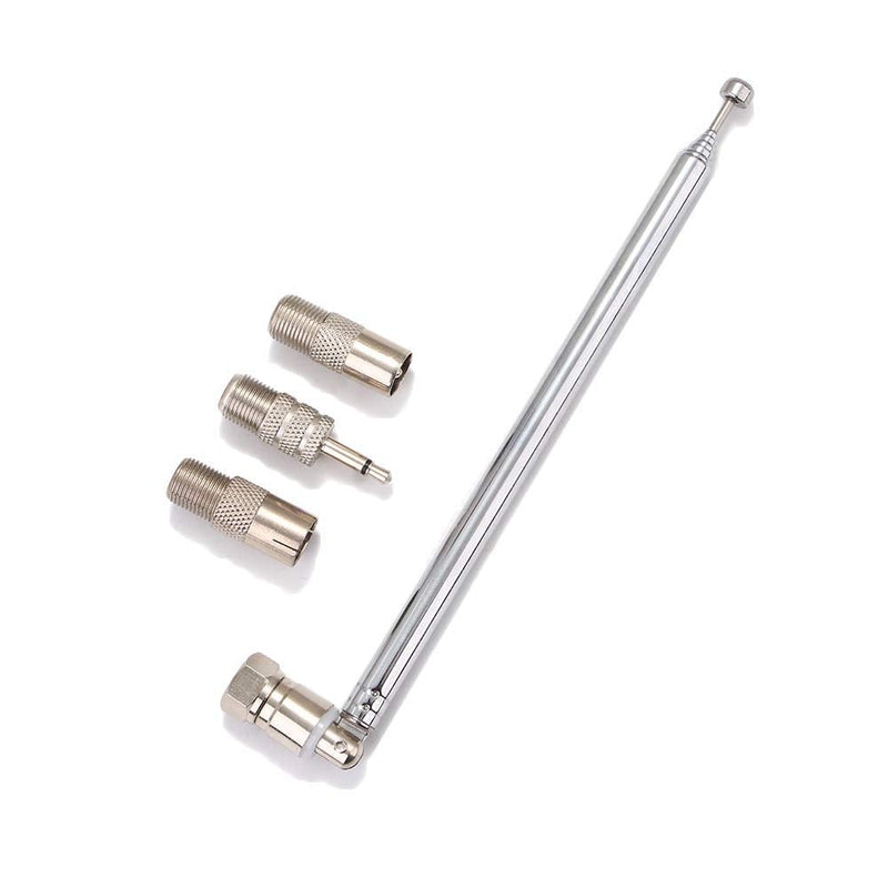 [AUSTRALIA] - F Type Telescopic Aerial Antenna, 75 Ohm 86-106MHz Antenna, with TV/3.5 Adapter 5V 10W Aerial 