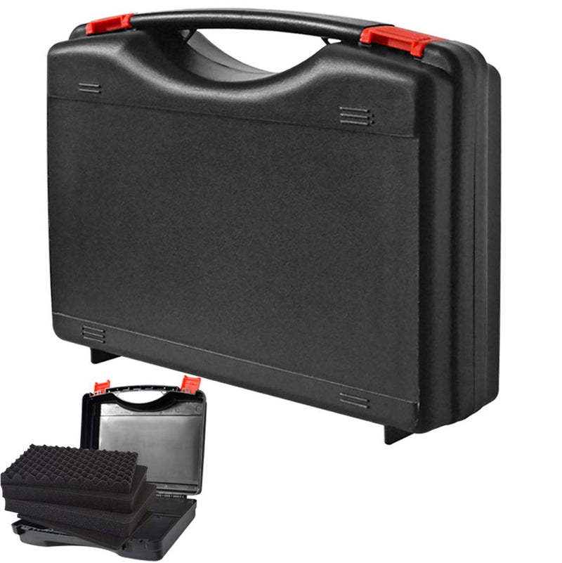 Small Hard Carrying Case with Pluck Foam Interior for iPhone, GoPro, Camera, and More- 9.3 x 7.5 x 2 Inches, Black 9.3" X 7.5" X 2"