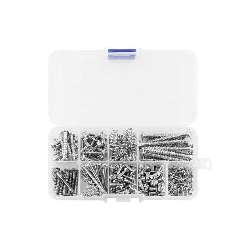 [AUSTRALIA] - Sesyomr Electric Guitar Screw Kit - 226 Piece Set (9 Types) with Springs for Bridge, Pickup, Pickguard, Tuner, Switch, Neck Plate, Strap Buttons & Tweezers 