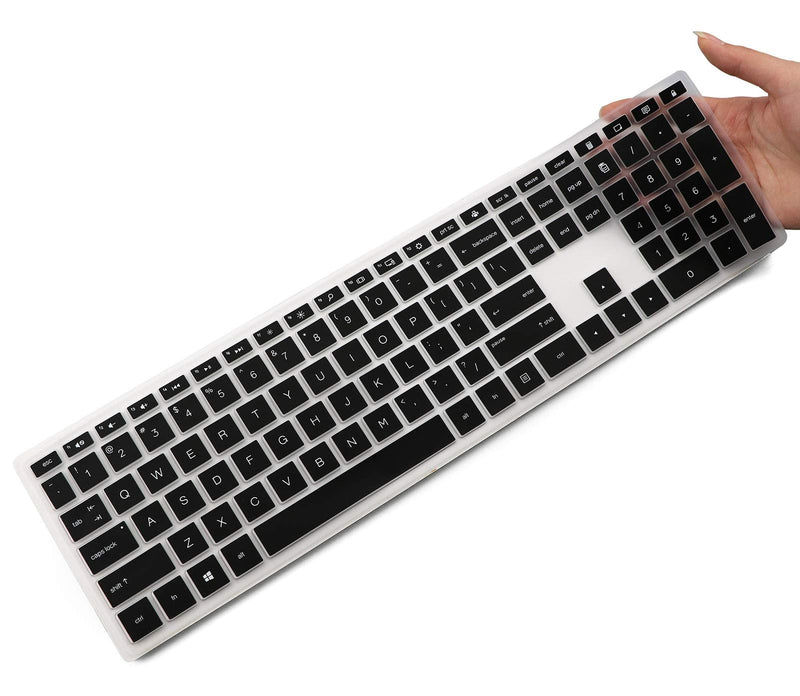 CASEDAO Keyboard Cover Skin for HP Pavilion 27" All in One Desktop xa0055ng/xa0050/xa0080/xa0014/0370Nd/0010Na/0076Hk, HP Pavilion Wireless Keyboard Combo 800, HP Pavilion 23.8 24 inch Desktop-Black Black