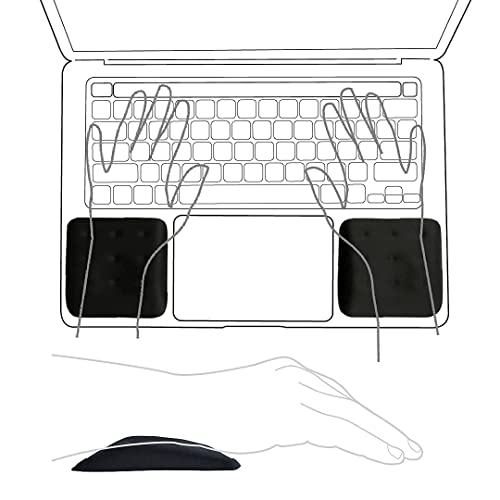 WavePads by AQUUES Solutions – Two Pack Non-Slip Wrist Rests for Laptop and Keyboard Ergonomic Memory Foam Laptop Wrist Pads for Wrist Pain & Carpal Tunnel Relief, Memory Foam Wrist Support Pads