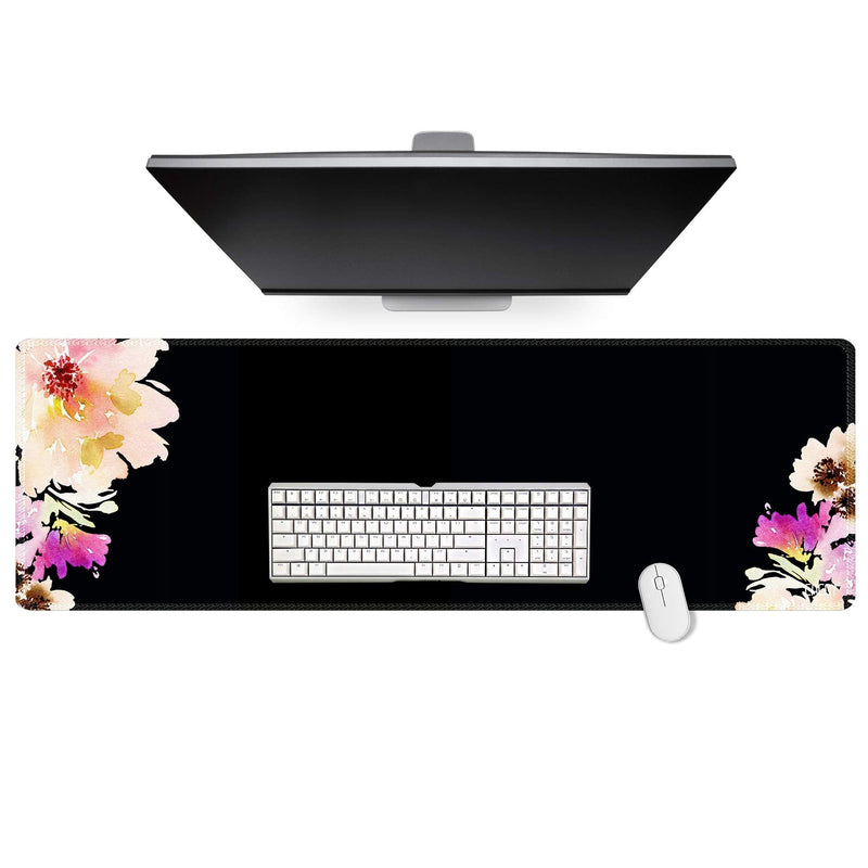 Cacoy Huge Mouse Pads [47.2''x15.7'' / 120x40cm] Oversized Gaming Mouse Mat - 3XL Extended Mousepad Full Desk Computer Mat for Gamers Office Home Black/Pink