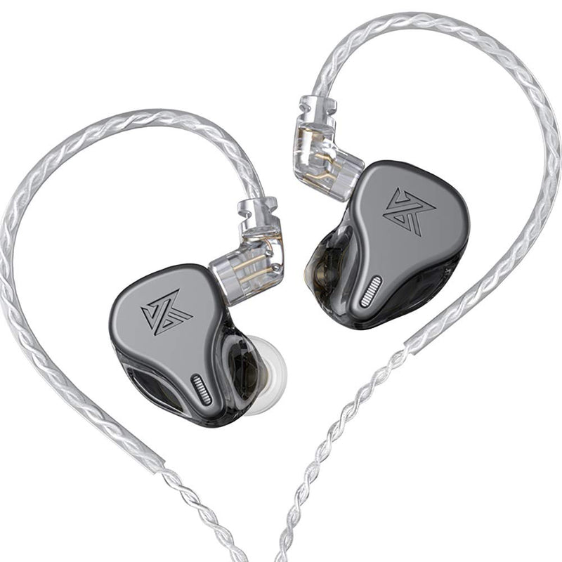 KZ DQ6 Array Type Three-Unit Dynamic in-Ear Headphone, HiFi Stereo Noise Isolating Sport IEM Wired Earphones/Earbuds/Headphones with Detachable Cable (Without Mic, Grey) Without Mic
