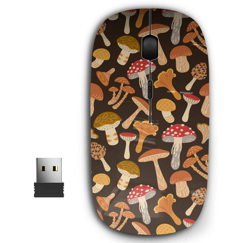 2.4G Ergonomic Portable USB Wireless Mouse for PC, Laptop, Computer, Notebook with Nano Receiver ( Mushrooms Colorful )