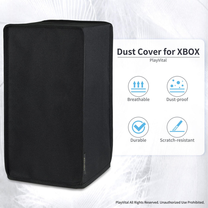 PlayVital Black Nylon Dust Cover for Xbox Series X Console, Soft Neat Lining Dust Guard, Anti Scratch Waterproof Cover Sleeve for Xbox Series X Console V Black