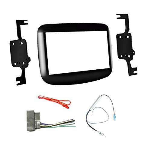 Double Din Car Stereo Install Dash Kit, Wire Harness, and AM/FM Radio Antenna Adapter Made for 2013 2014 2015 2016 Dodge Dart - No Factory 8.4" Radio Vehicles
