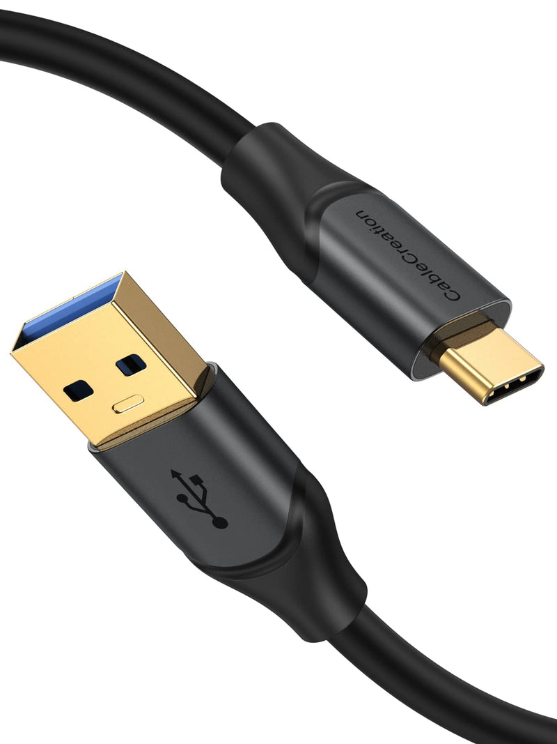 CableCreation USB C to USB A Cable 5FT, USB C to USB 3.1 USB 3.2 Gen2 10Gbps USB A to C Data Cable, Fast Charging Cable Type C 60W 20V/3A for USB C External SSD MacBook Pro iPad S21, etc,1.5m Gray 5FT/1.5m