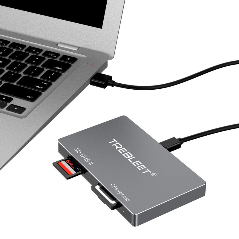 Dual-Slot CFexpress Type B and SD 4.0 UHS-II Card Reader USB 3.2 Gen 2 10Gbps, Compatible for Thunderbolt 3 USB3.1 and USB 3.0 ,Support Windows/Mac OS UHS-II&Cfexpress Type-B
