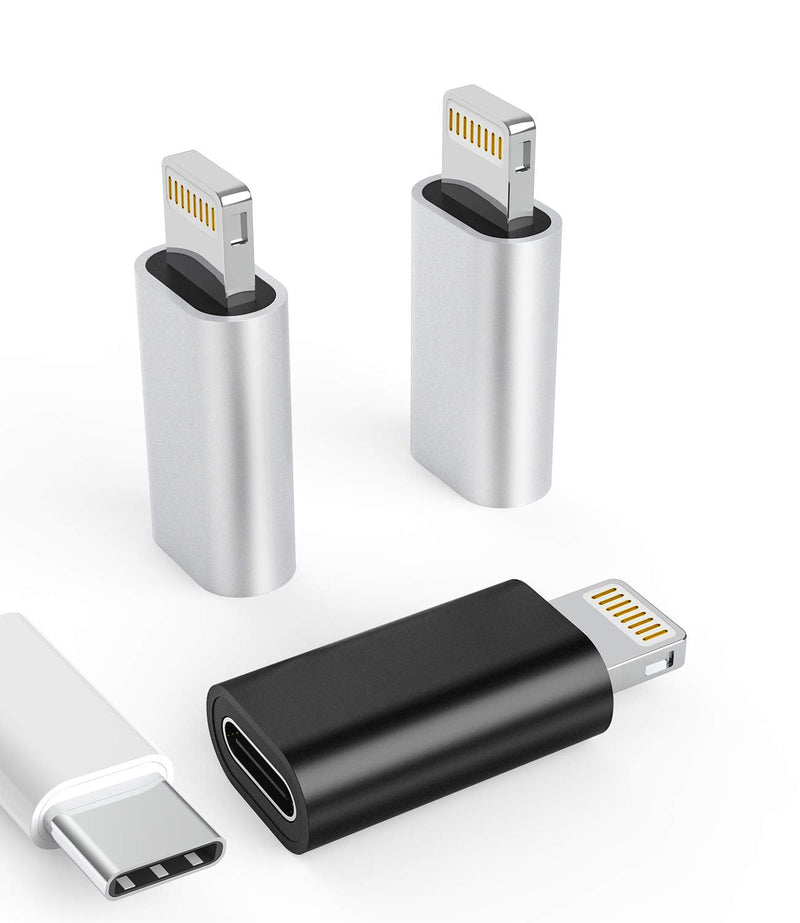 zoyuzan 3Pack USB C Female to Lightning Male Adapter for iPhone 12/11/8 X XR/XS/SE/7Plus/Pro Max Ipad Air Mini Type Compatible with Charging Support Data Transmission Connect