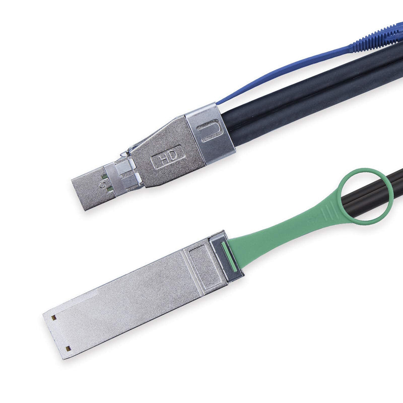 SFF-8644 to QSFP (SFF-8436) DDR Hybrid Min SAS Cable, External Copper SAS Cable for NetApp DS4243 DS4246 DS2246, 100-Ohm, 1.5-Meter(4.9-ft) 1.5m★SALE★ QSFP to SFF-8644