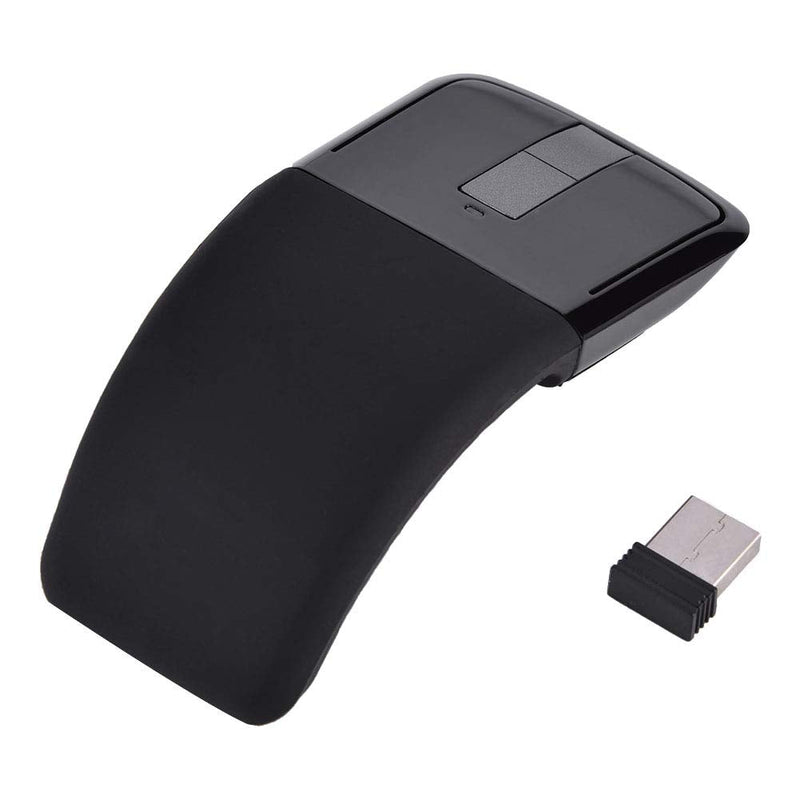 USB Foldable Wireless Touch Mouse, Arc Touch Mouse Mice with USB Receiver for PC/Laptop/Smart TV, Stylish Appearance(Black)