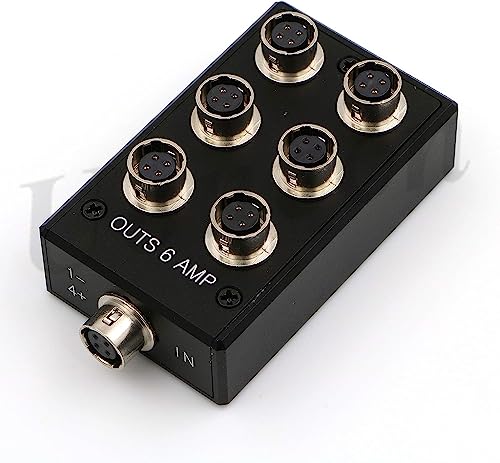 Uonecn Hirose 4 Pin Female Cable Splitter Multi-Port 1 in 6 Out for Audio Devices 688 633 Zoom F8 Camera Power Adapter Connector HR10A-7R-4S