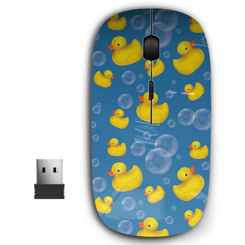 2.4G Ergonomic Portable USB Wireless Mouse for PC, Laptop, Computer, Notebook with Nano Receiver ( Rubber Duck Soap Bubble On )