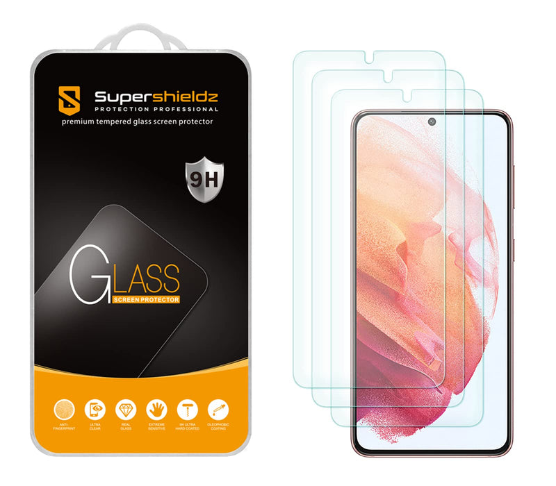 (3 Pack) Supershieldz Designed for Samsung Galaxy S21 5G Tempered Glass Screen Protector, Anti Scratch, Bubble Free S21 (6.2 inch)
