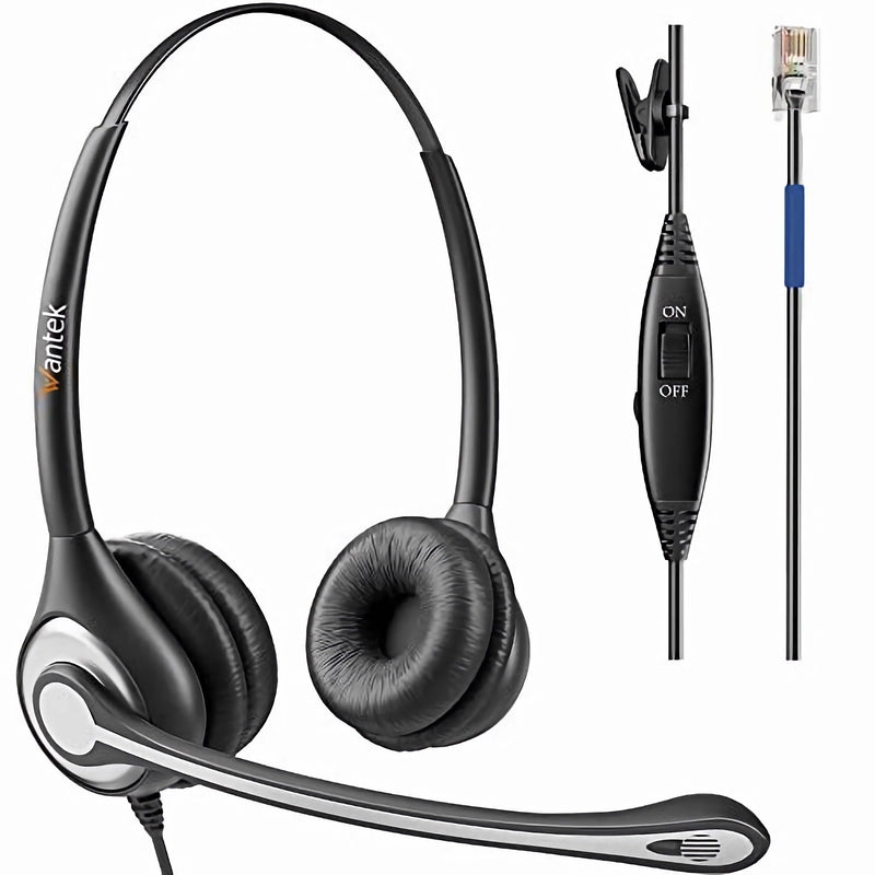 [AUSTRALIA] - Wantek Cisco Phone Headset with Microphone Noise Cancelling, RJ9 Telephone Headsets Compatible with Cisco Office Phones 7940 7942 7945 7960 7962 7965 7811 7821 8811 8841 8845 8851 Plantronics M12 M22 