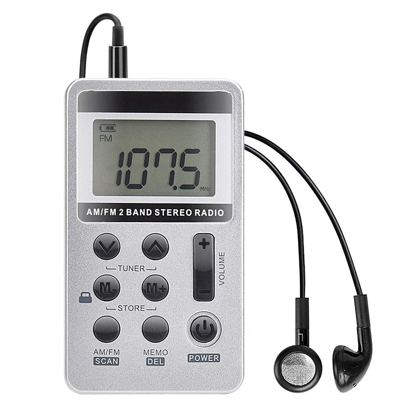 [AUSTRALIA] - AM FM Portable Radio,Vnaovd Digital Tuning Personal Pocket Radio with Best Reception, Rechargeable Battery,Stereo Earphone,Lock Screen for Walk Jogging Gym Camping HS-1 
