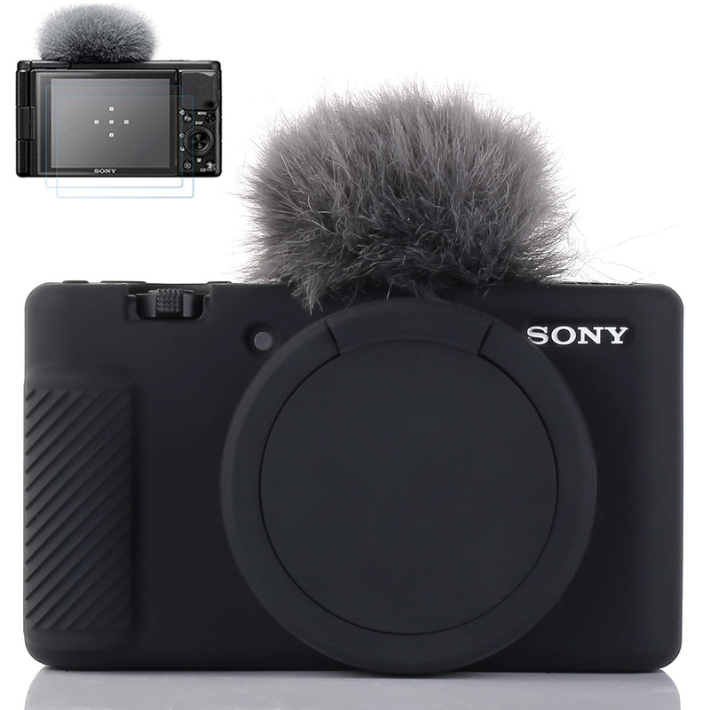 Camera Case for Sony ZV-1, Sony ZV1 Camera Case Digital Camera Anti-Scratch Slim Fit Soft DSLR Camera Sleeve with ZV1 Screen Protector (Black) Black
