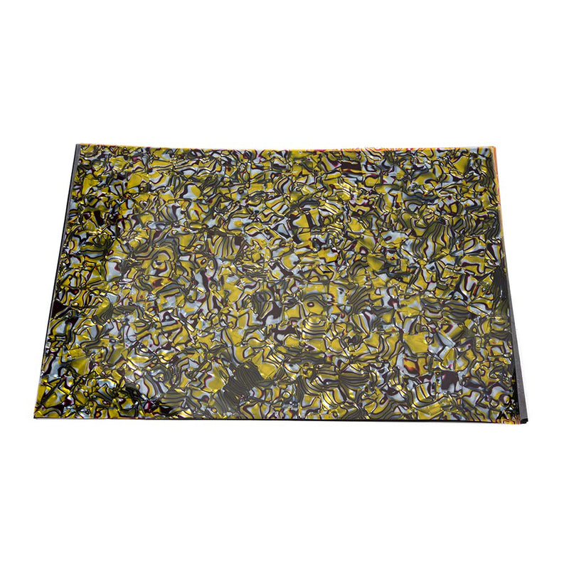 Alnicov Blank Guitar Pickguard Material Scratch Plate Backplate Sheet 11.5X17Inch 3Ply for Electric Guitar Bass Pickguard Custom,Black Yellow Pearl Shell