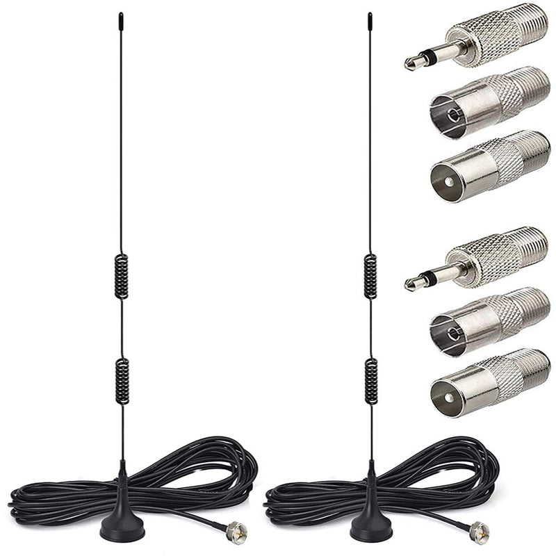 AOICRIE 2pcs FM Antenna Magnetic Base FM Radio Antenna for Pioneer Onkyo Yamaha Marantz Sherwood Indoor Digital HD Radio FM Radio Bluetooth Home Stereo Receiver