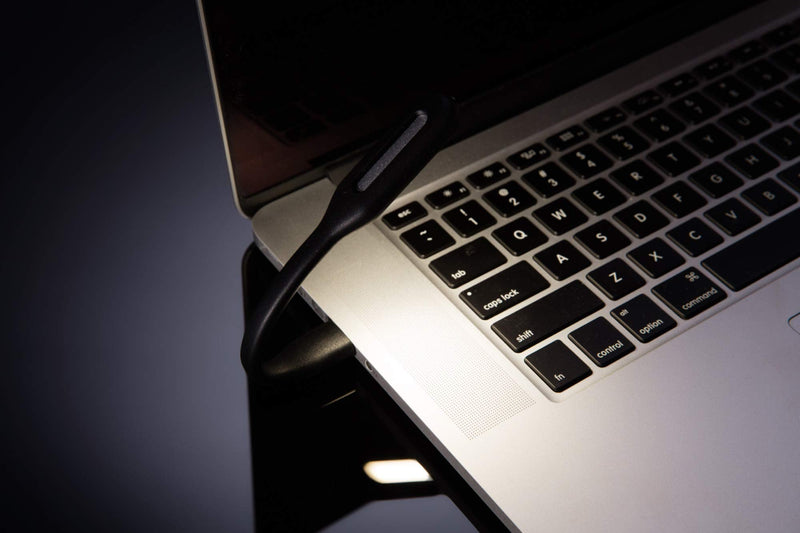 Schatzii | LED Laptop & Reading Light | High Intensity LED Light Powered by Any 2.0 & 3.0 USB Port on Laptop - No Batteries Needed | Adjustable & Bendable Light | Black