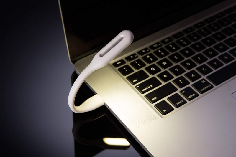 Schatzii | LED Laptop & Reading Light | High Intensity LED Light Powered by Any 2.0 & 3.0 USB Port on Laptop - No Batteries Needed | Adjustable & Bendable Light | White