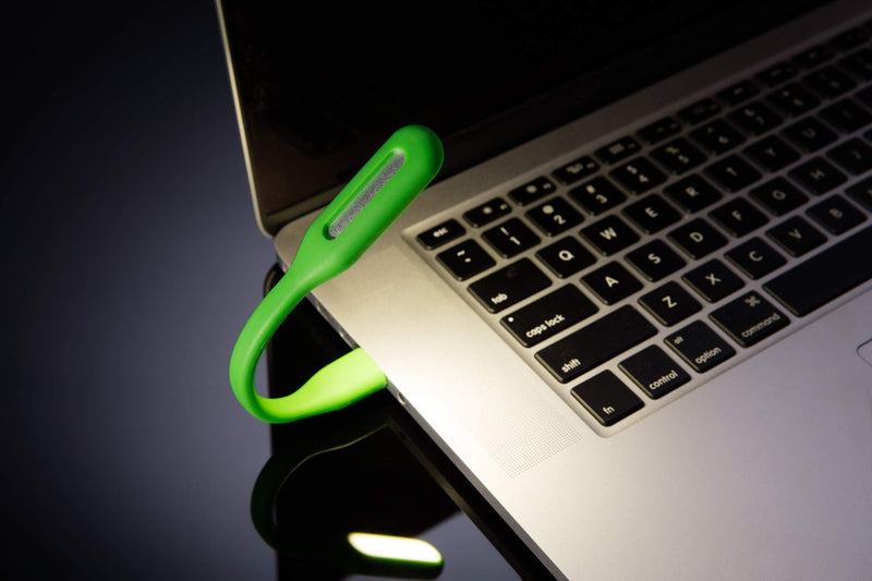 Schatzii | LED Laptop & Reading Light | High Intensity LED Light Powered by Any 2.0 & 3.0 USB Port on Laptop - No Batteries Needed | Adjustable & Bendable Light | Green