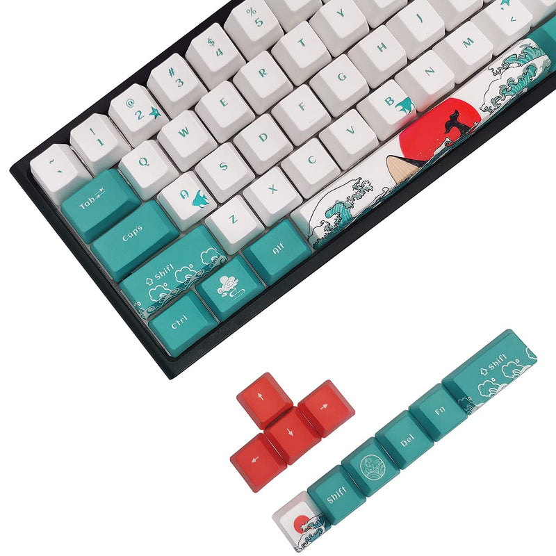 SDYZ Custom Keycaps-Keycaps 60 Percent, Suitable for GK61/GK64/RK61/Anne/GH60 /ALT61 Mechanical Keyboards, 71 Key Set, OEM Profile PBT Keycaps (Coral Sea Keycaps) Coral Sea Keycaps