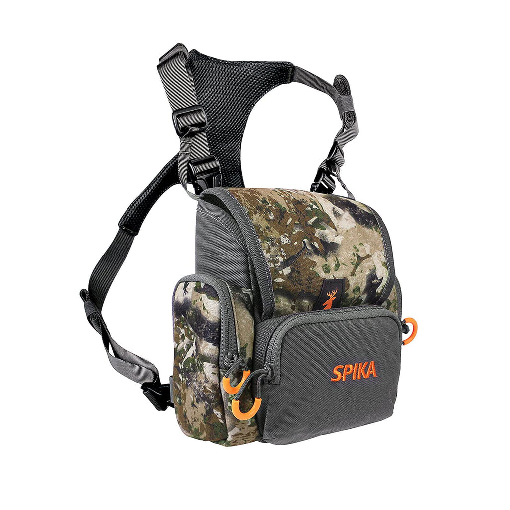 SPIKA Binocular Harness Chest Pack, Bino Case with Rangefinder Waterproof Pouch for Hunting Camo