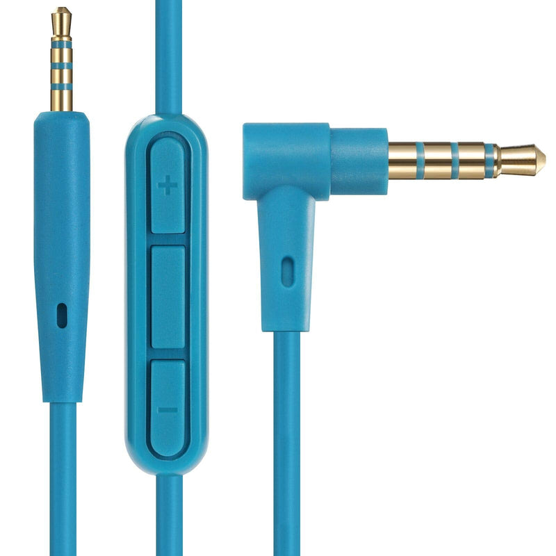 Earla Tec Replacement Audio Cable Cord Extension Wire for Bose QuietComfort QC25 QC35 Headphones with in line Mic Volume Control (Blue) Blue