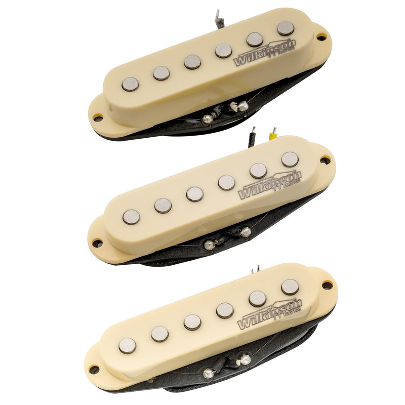Wilkinson M Series High Output Alnico 5 Strat Single Coil Pickups Set for Stratocaster Electric Guitar, Cream
