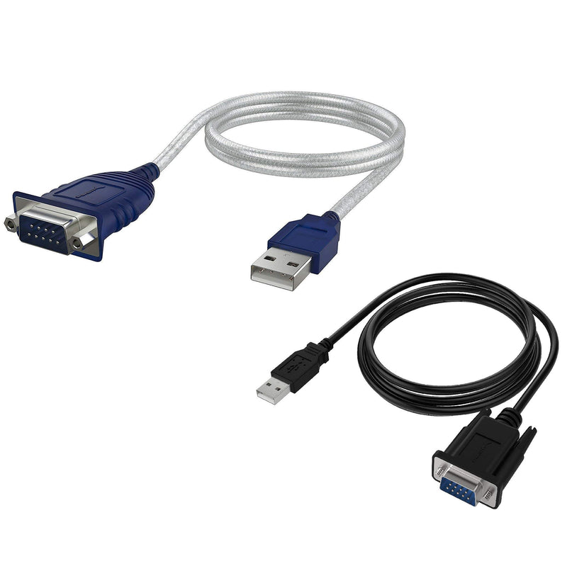 Sabrent USB 2.0 to Serial (9-Pin) DB-9 RS-232 Converter Cable, Prolific Chipset + USB 2.0 to Serial (9-Pin) DB-9 RS-232 Adapter Cable 6ft Cable
