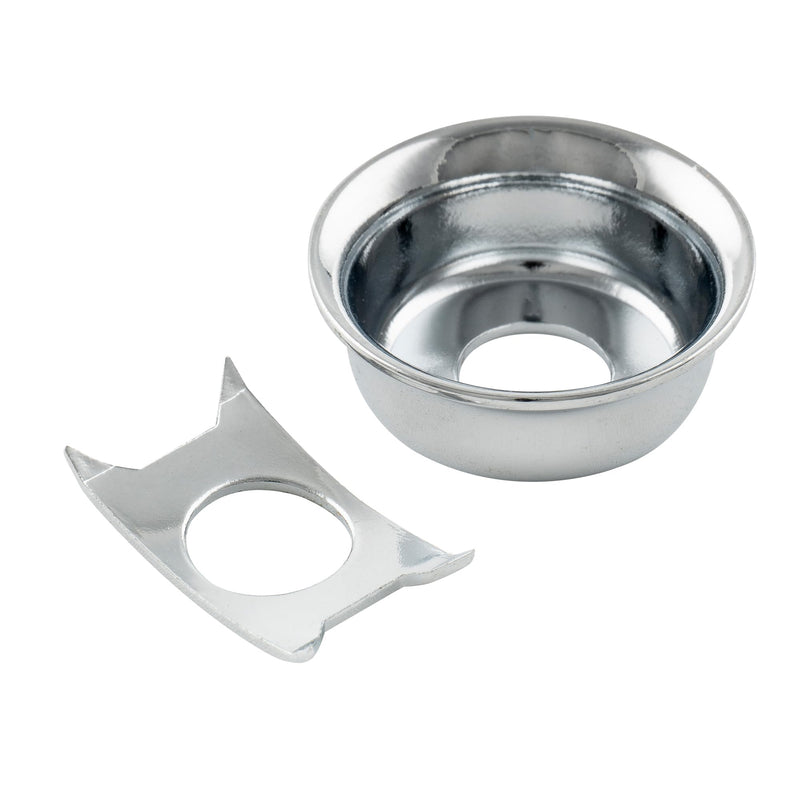 Musiclily Pro Traditional Cup Style Guitar Tele Jack Plate Recessed Output Jack Ferrule for Fender Telecaster Electric Guitar, Chrome