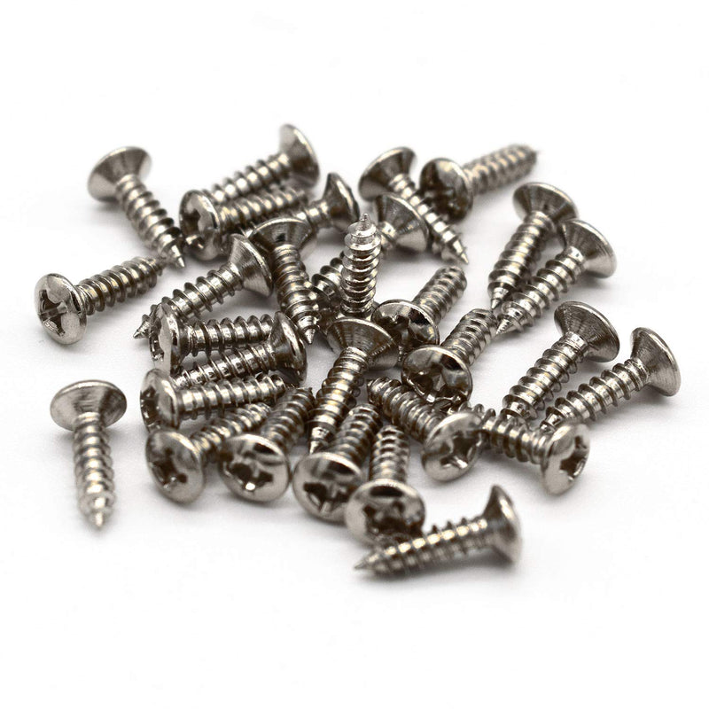 100 Pack #4 x 1/2 inch Stainless Steel Guitar Pickguard Screws Phillips for Fender Guitars