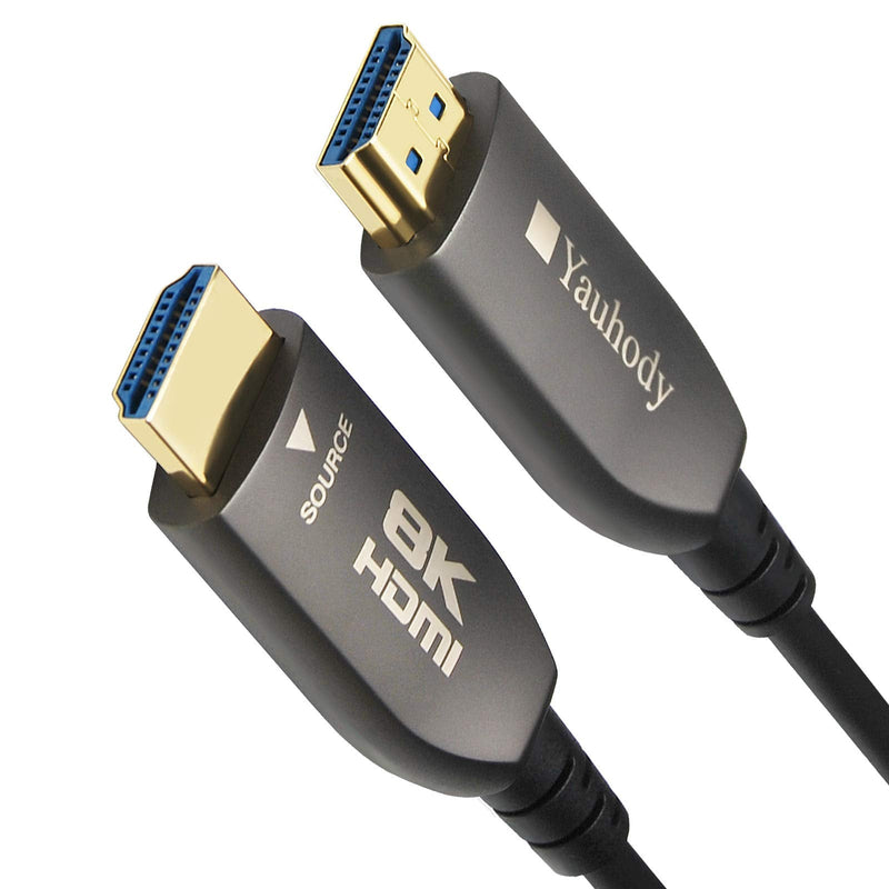 Yauhody Real 8K HDMI Fiber Optic Cable 75ft, CL3 Rated, Ultra High Speed 48Gbps HDMI 2.1 Over Fiber, Supports 10K, 8K@60Hz, 4K@144Hz/120Hz/60Hz, HDCP 2.2 & 2.3, 4:4:4, eARC, Dynamic HDR 10, 3D (75ft) 75 feet (Fiber HDMI)