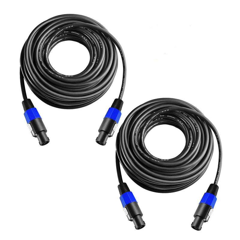 2Pcs 6 Feet Professional Speakon to Speakon Cables Wire Speaker Audio Amplifier Cord 7mm with Twist Lock 6ft
