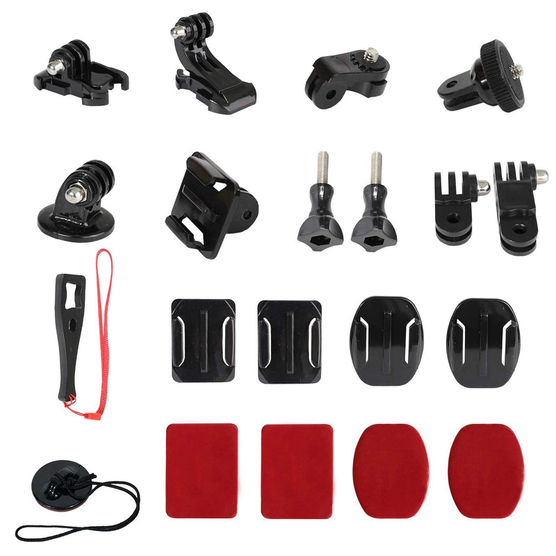 Universal Action Camera Accessory Kit for GoPro Hero 12 11 10 9 8 7 6 5 Blcak Go pro Max Insta360 One R/X2/X3 DJI OSMO Action 2 3 4 AKASO APEMAN Sports Cam, Helmet Base Adhesive Tripod Adapter Mount